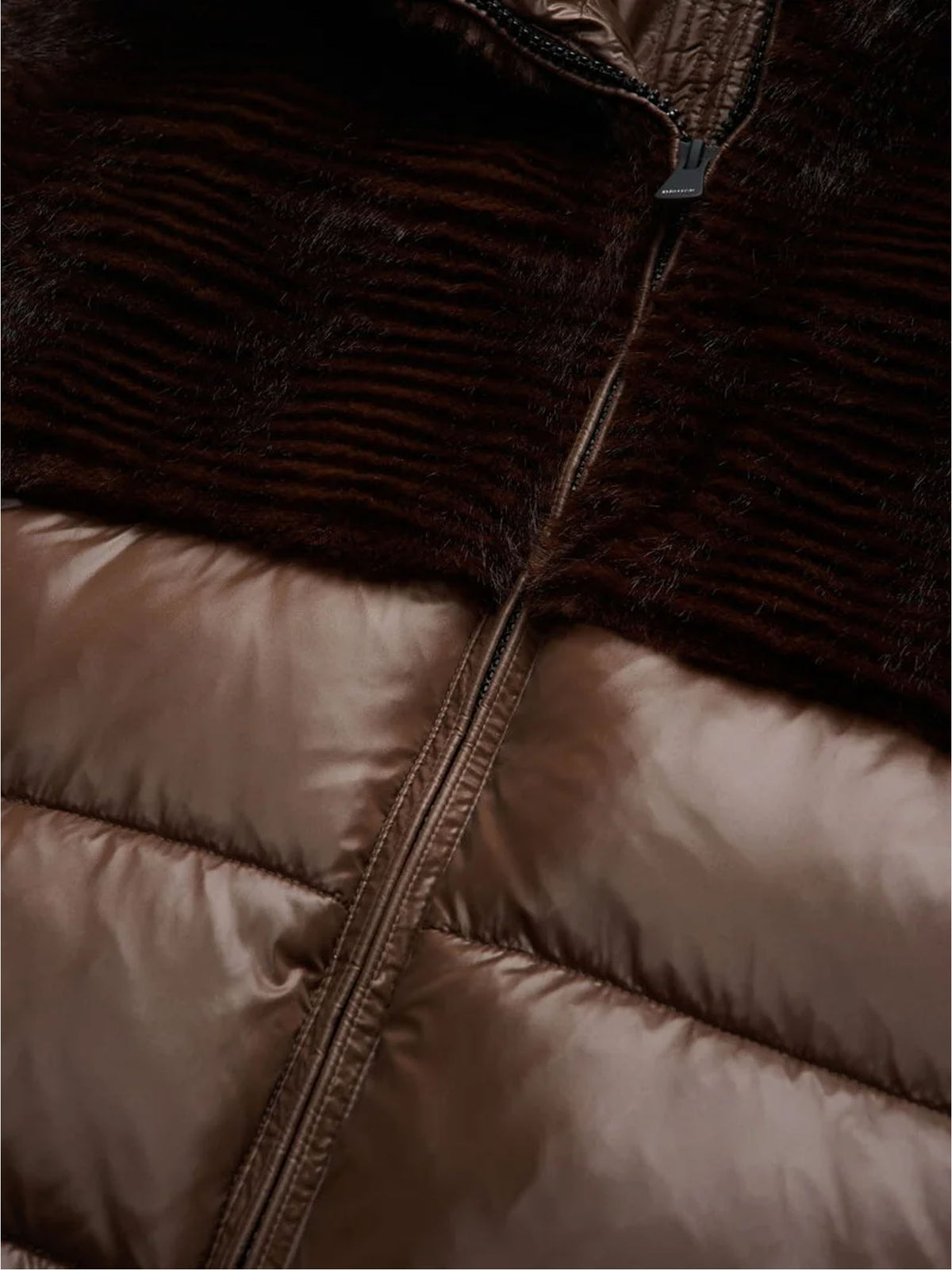 Blauer Fanevil Eco Fur Nylon Jacket Marrone