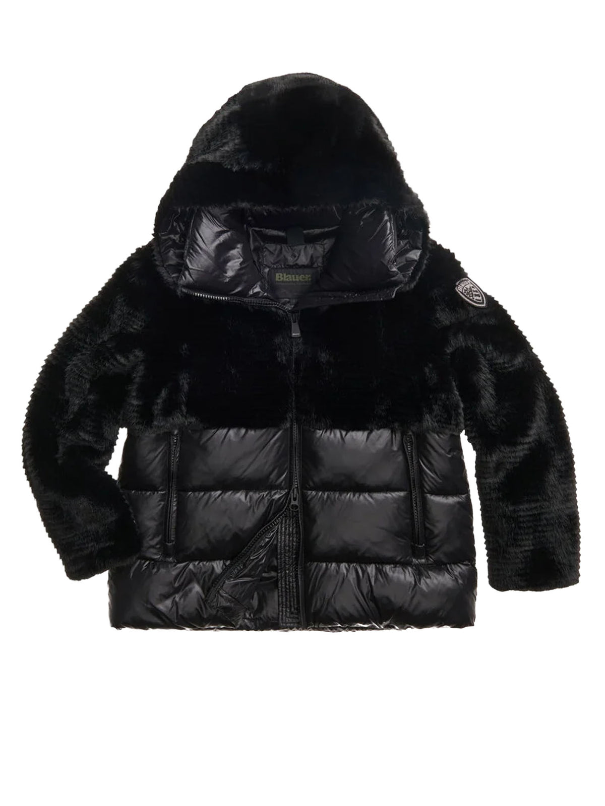 Blauer Fanevil Eco Fur Nylon Jacket Nero
