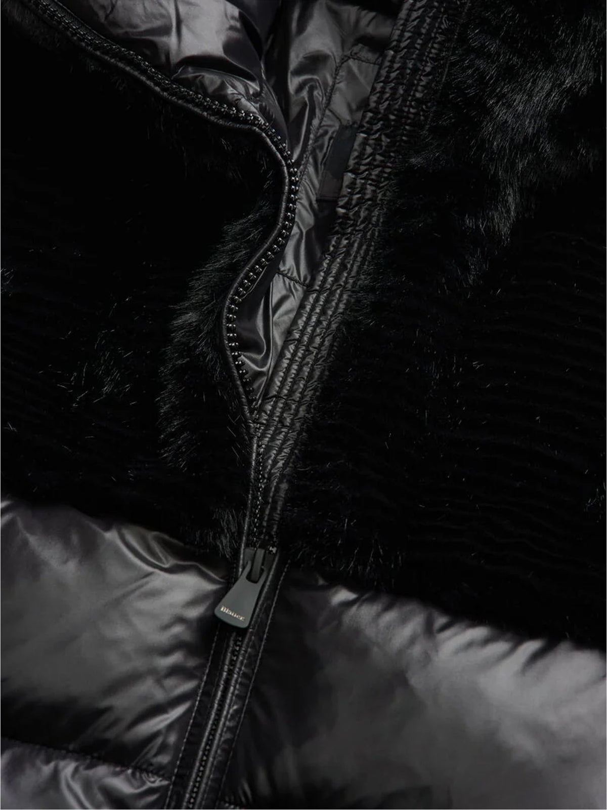 Blauer Fanevil Eco Fur Nylon Jacket Nero