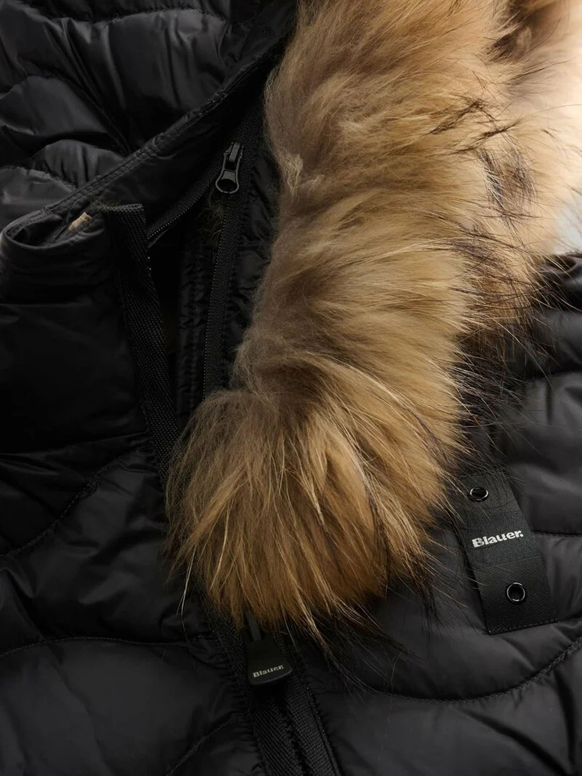 Blauer Down Jacket With Fur Trim Aldie Nero