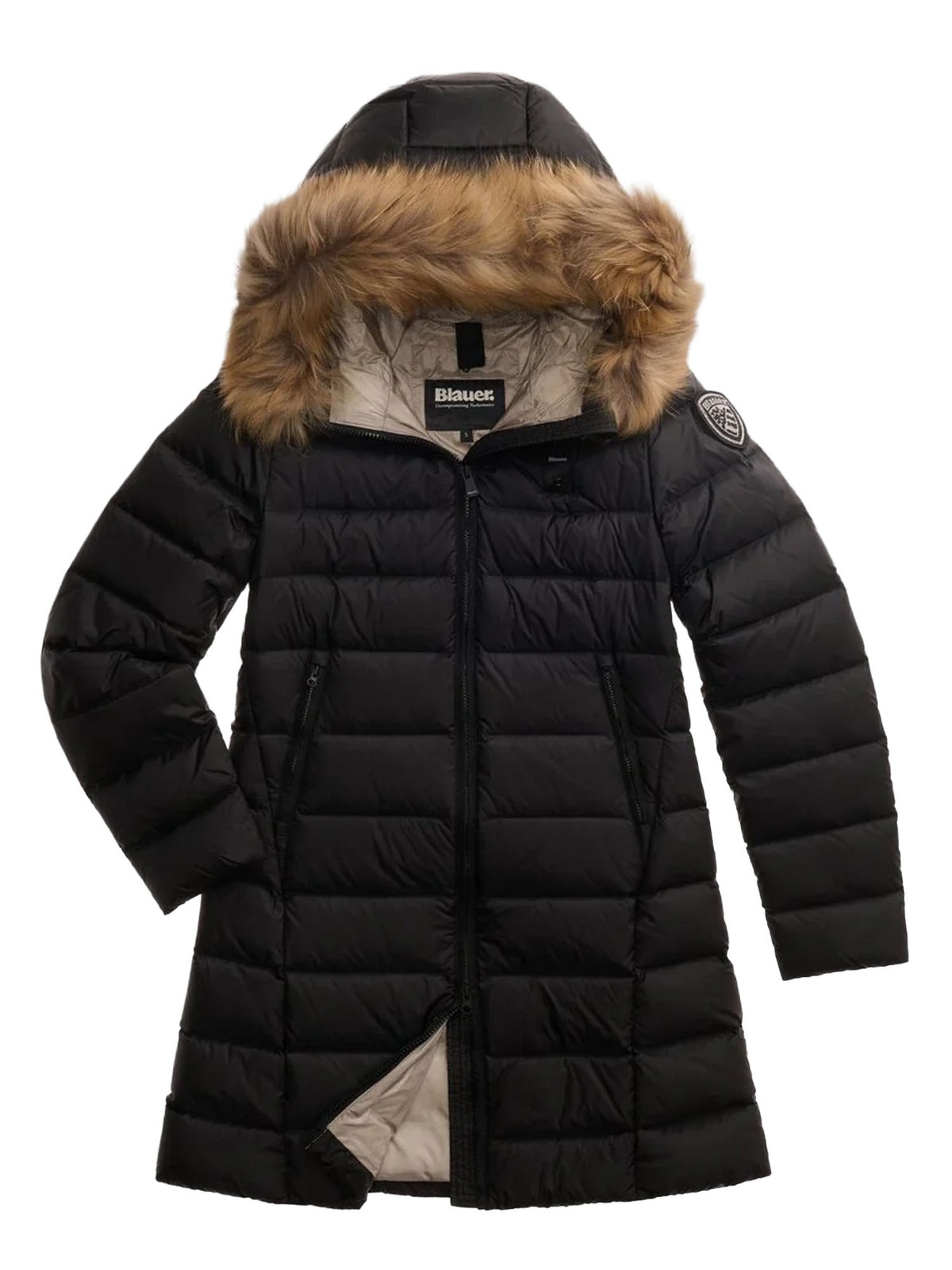 Blauer Piumino lungo Kristin Nero