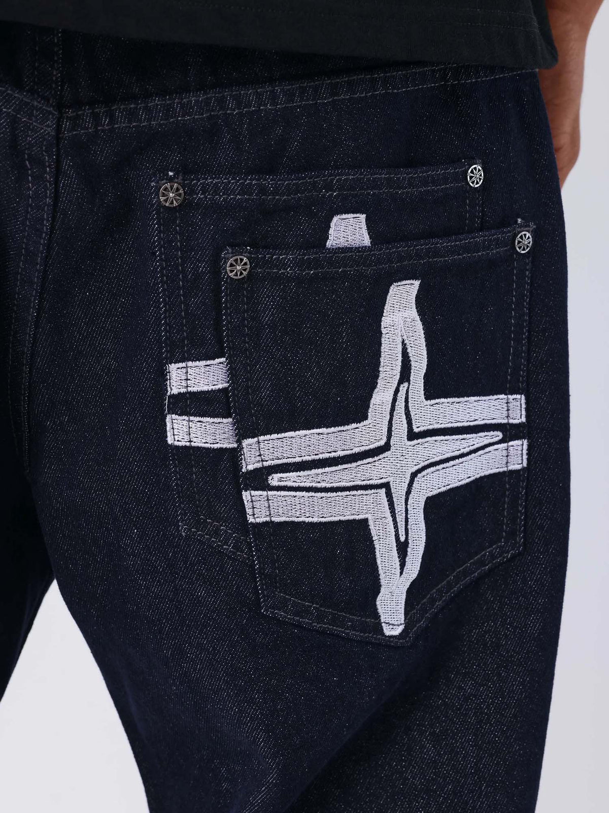 Project X Paris Jeans baggy grezzo Blu