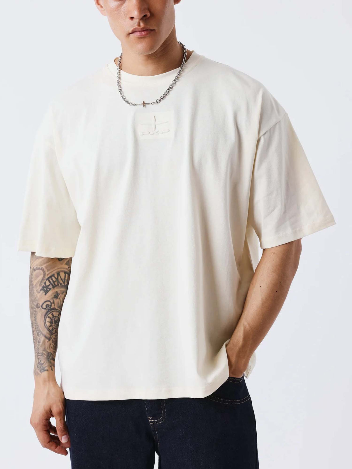 Project X Paris T-shirt con motivo in rilievo Beige