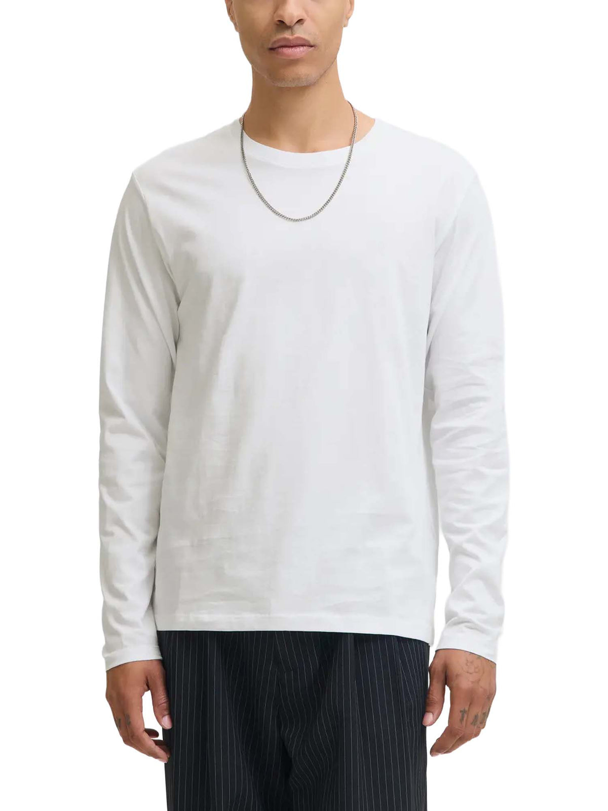 Jack & Jones Jororganic Basic Tee Ls O-Neck Noos Bianco