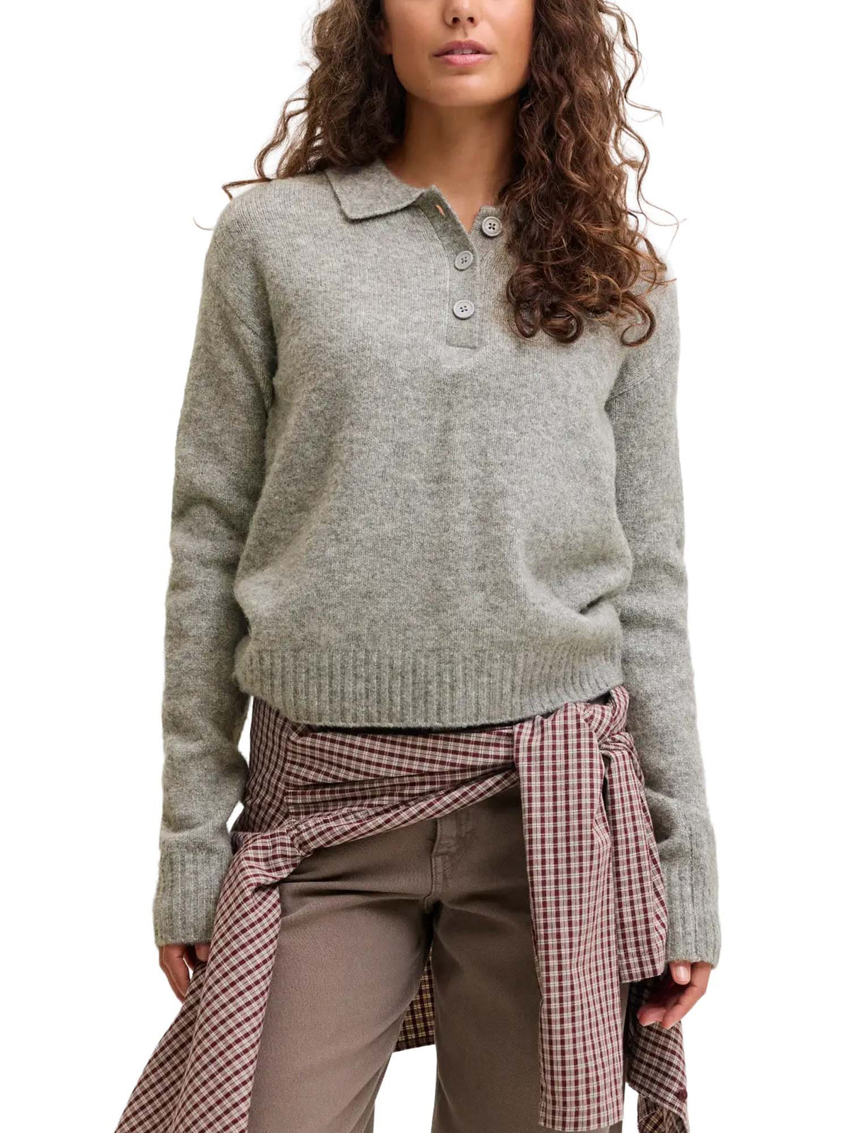 Jjxx Jxcatalina Diverse Polo Knit Grigio