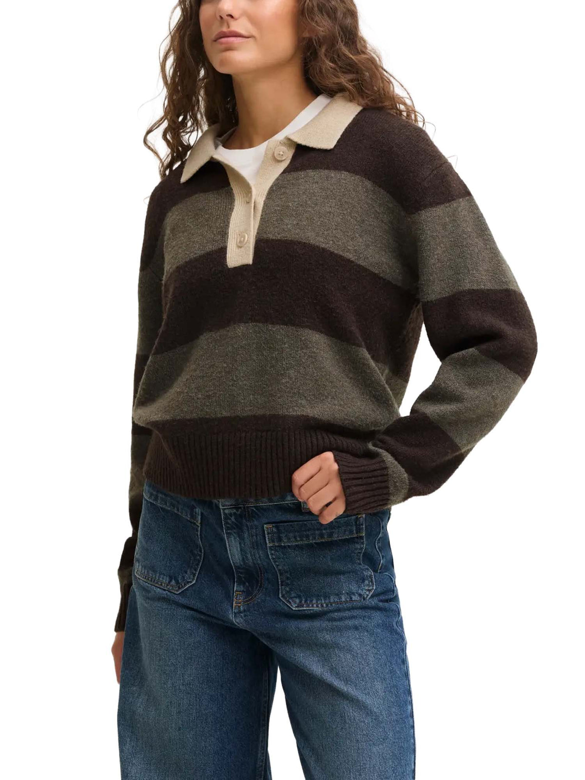 Jjxx Jxruby Polo Neck Knit Sn Marrone