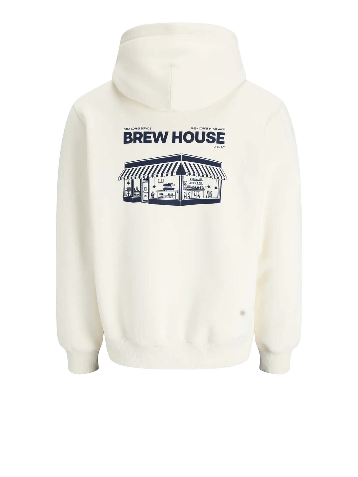 Jack & Jones Jorgraphic Coffee Sweat Hood Styd Bianco