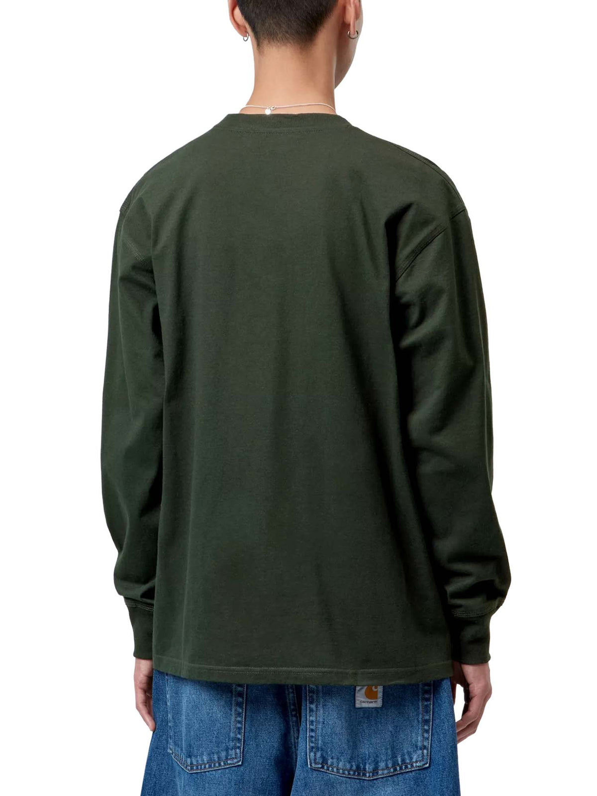 Carhartt Wip L/S American Script T-Shirt Grigio