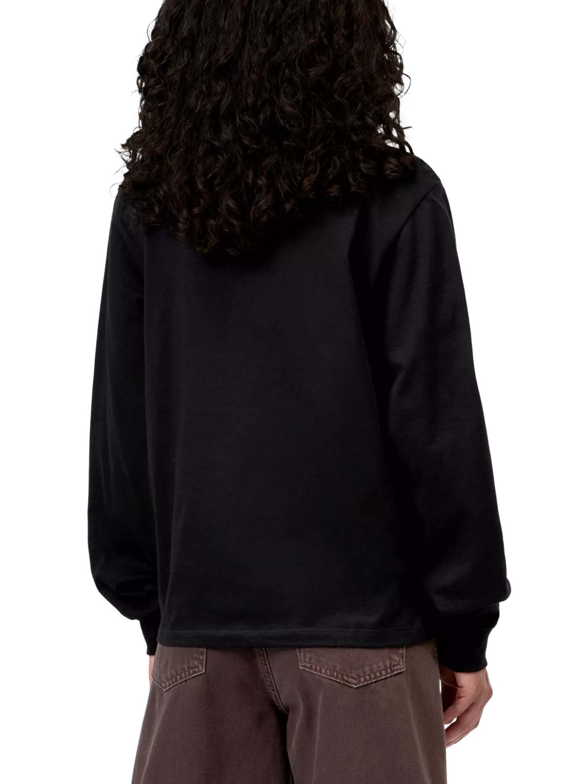 Carhartt Wip Women's L/S Pocket Small Heart T-Shirt Nero