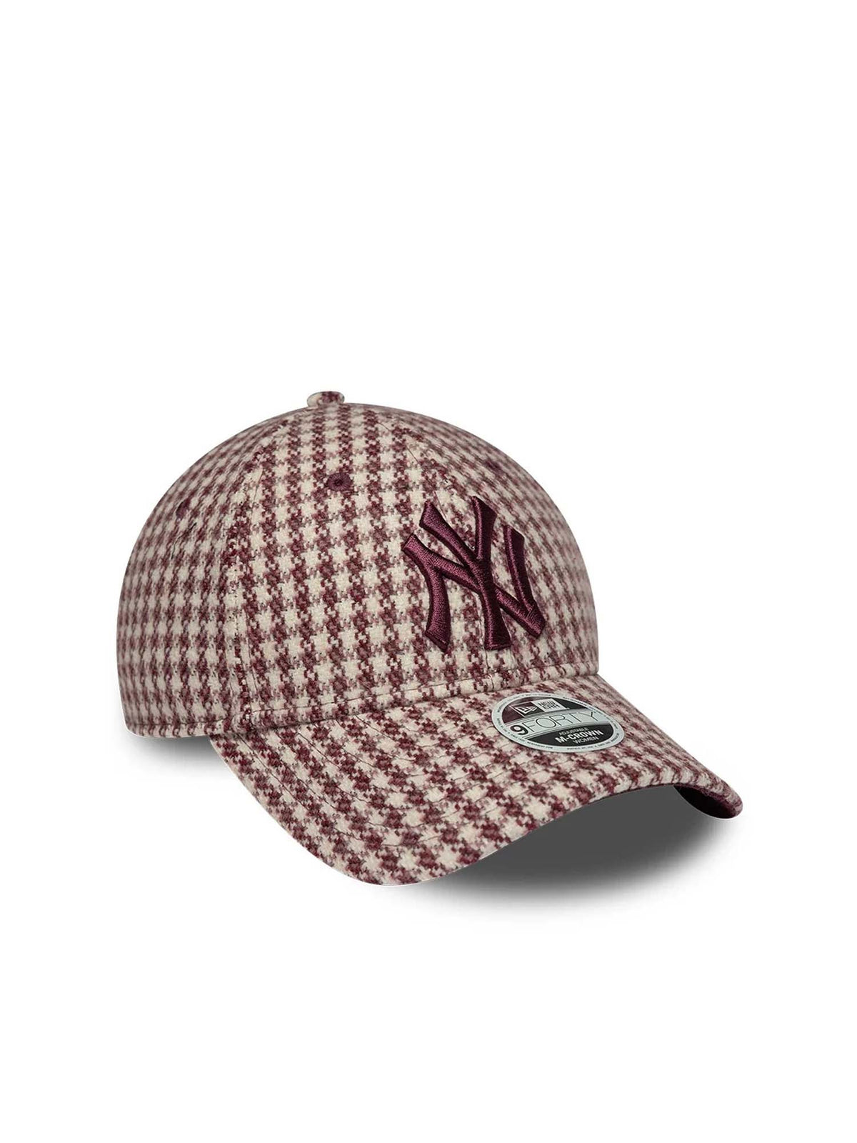 New Era Cappellino da donna 9FORTY M-Crown New York Yankees MLB Houndstooth Rosso