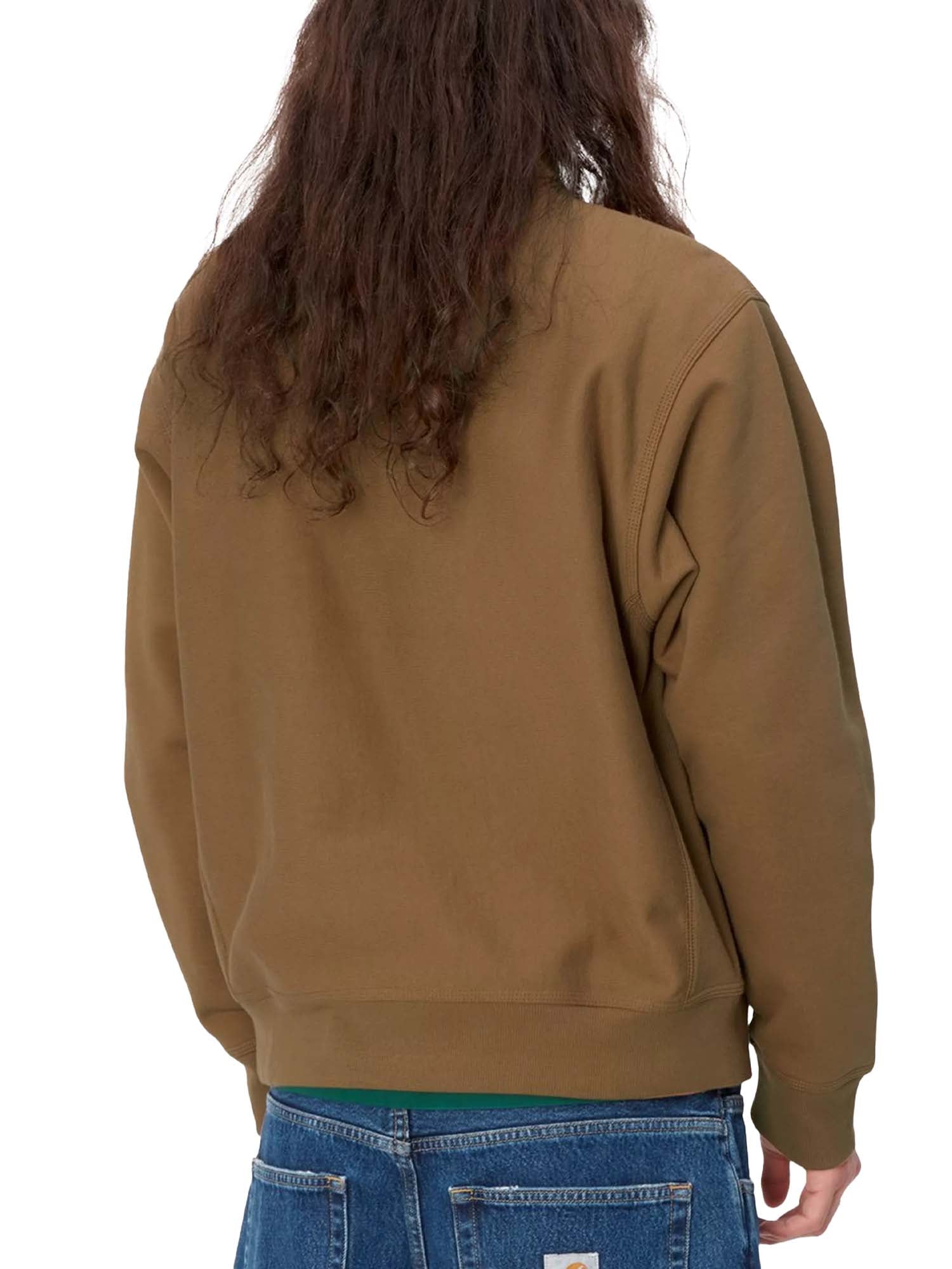 Carhartt Wip Half Zip American Script Sweatshirt Marrone