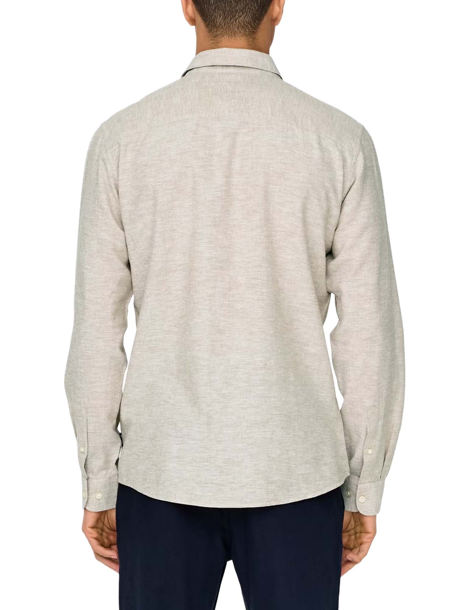 Only & Sons Camicia in Lino Slim Beige