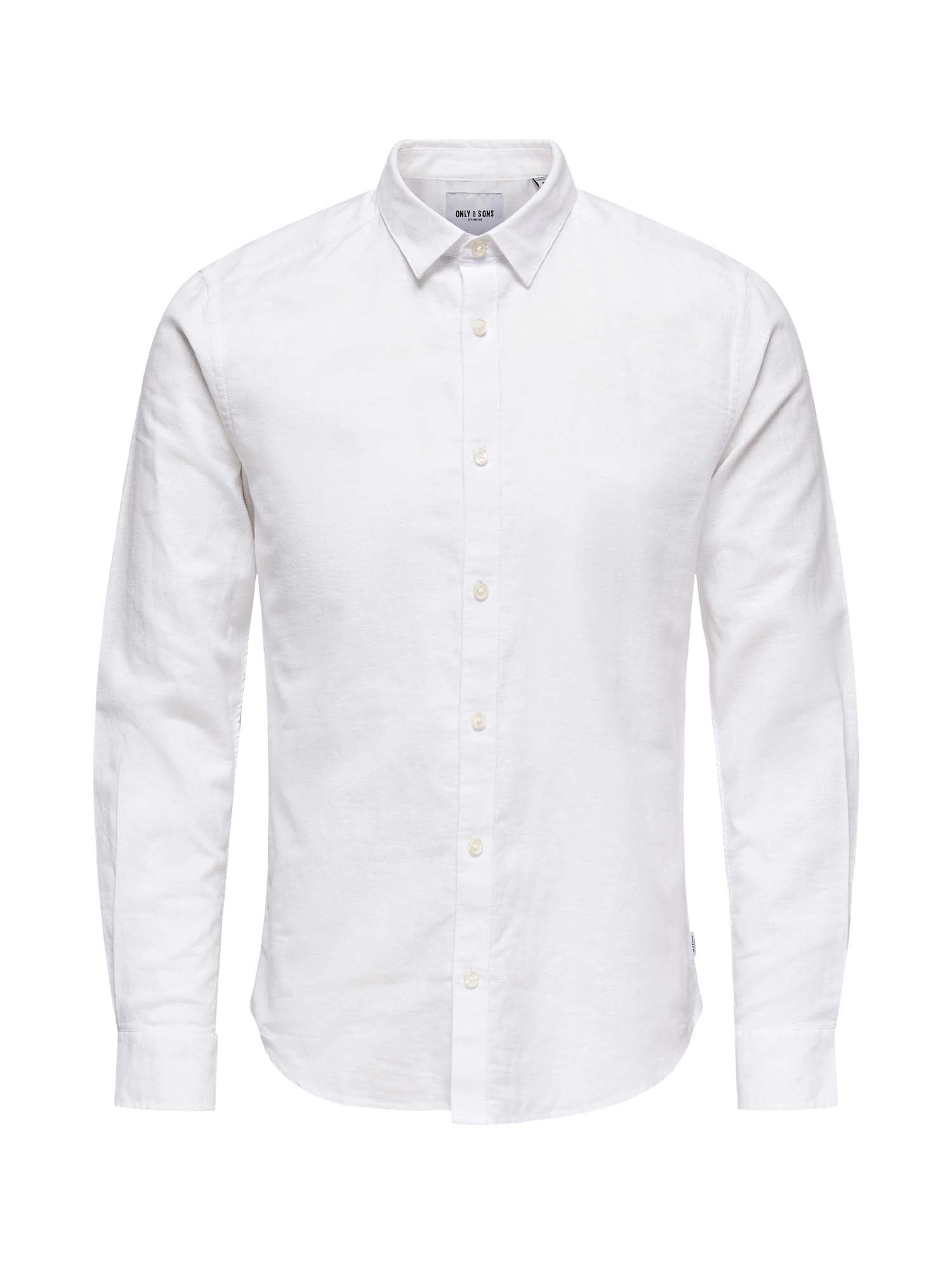 Only & Sons Camicia in Lino Slim Bianco