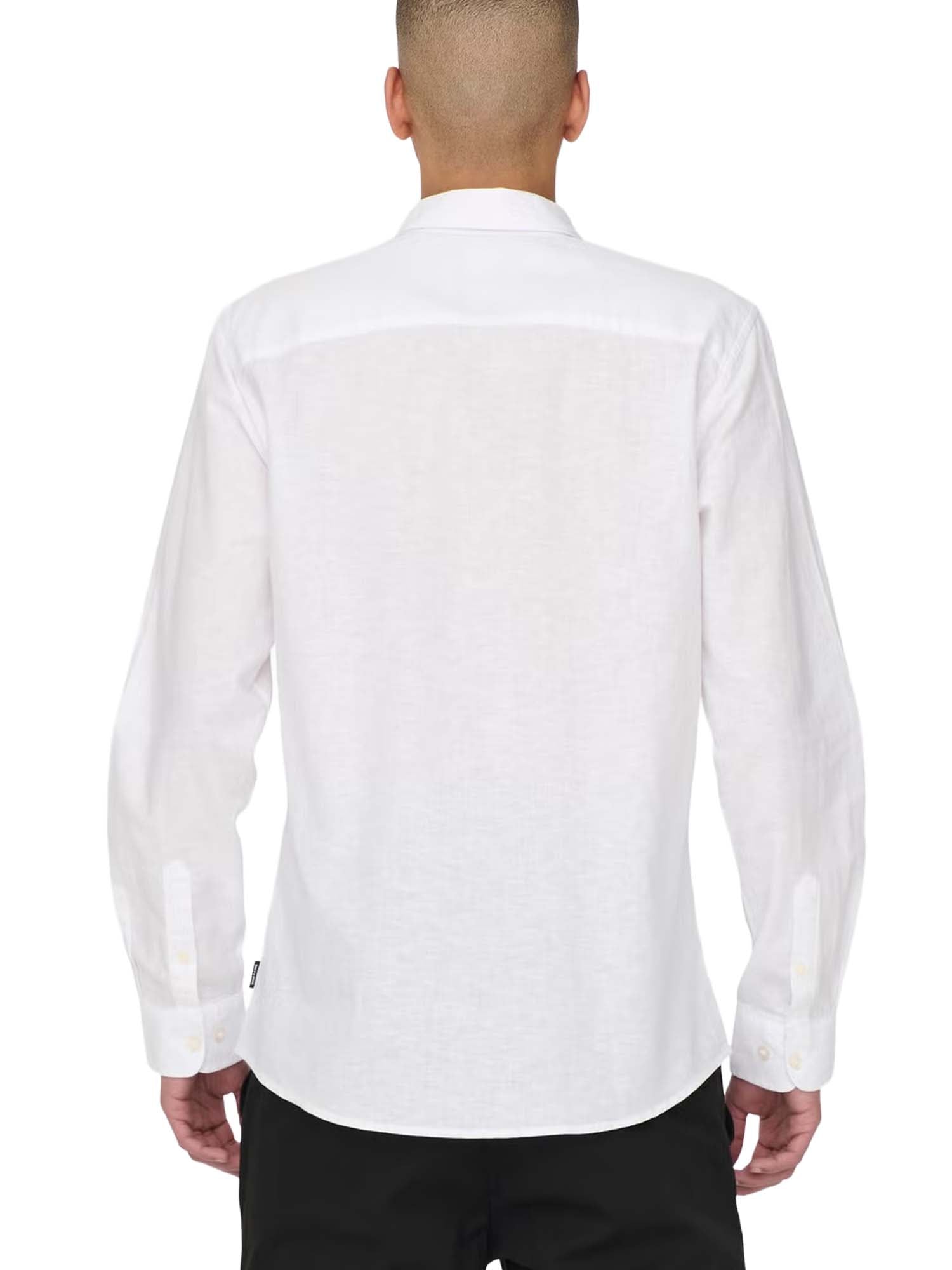 Only & Sons Camicia in Lino Slim Bianco