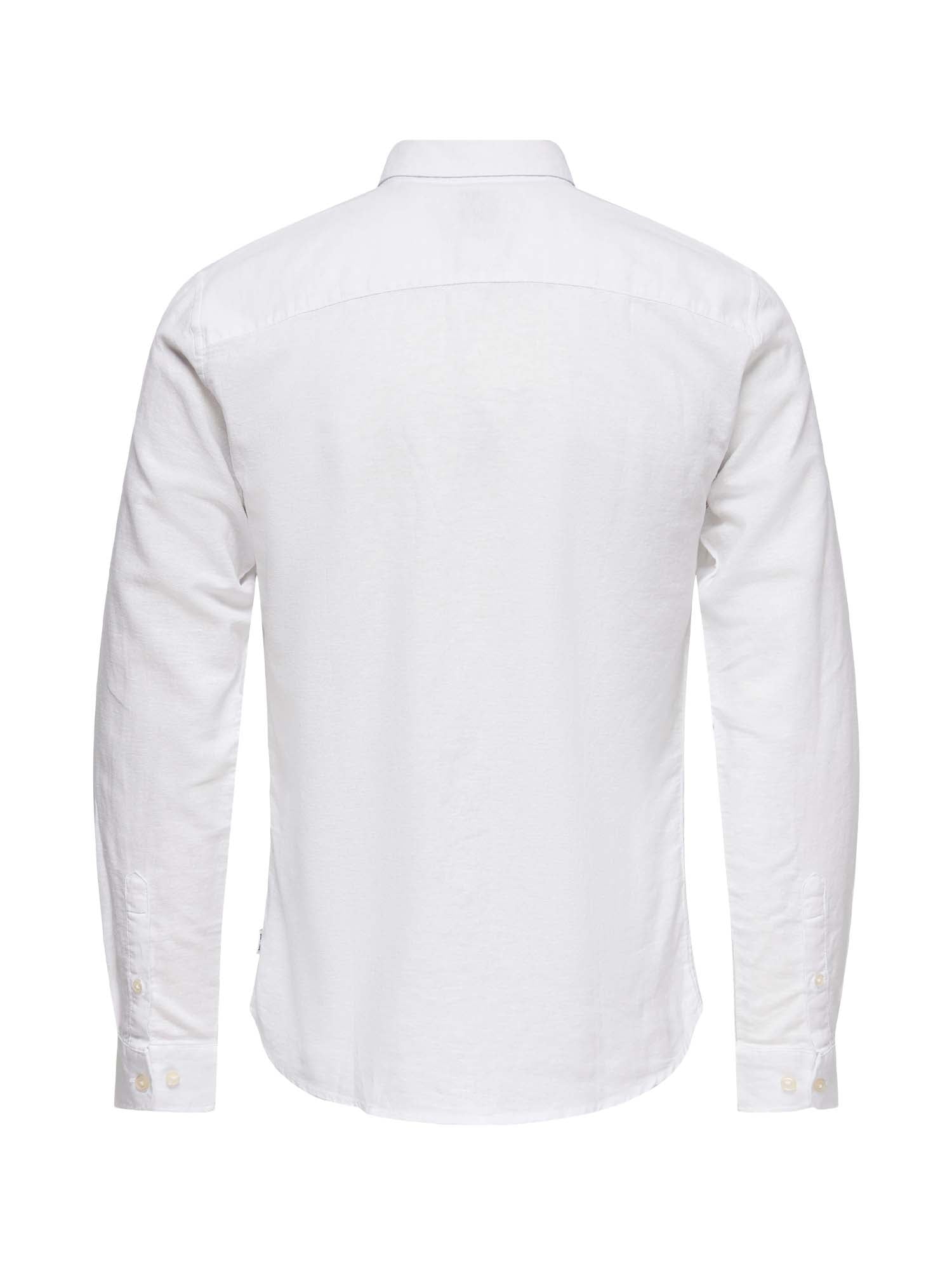 Only & Sons Camicia in Lino Slim Bianco