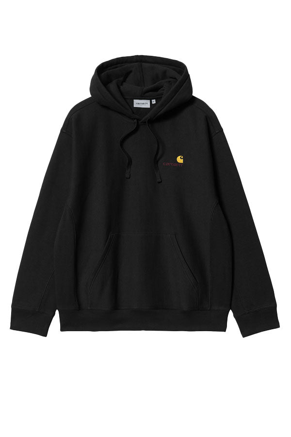 Carhartt Wip Hooded American Script Sweatshirt Nero