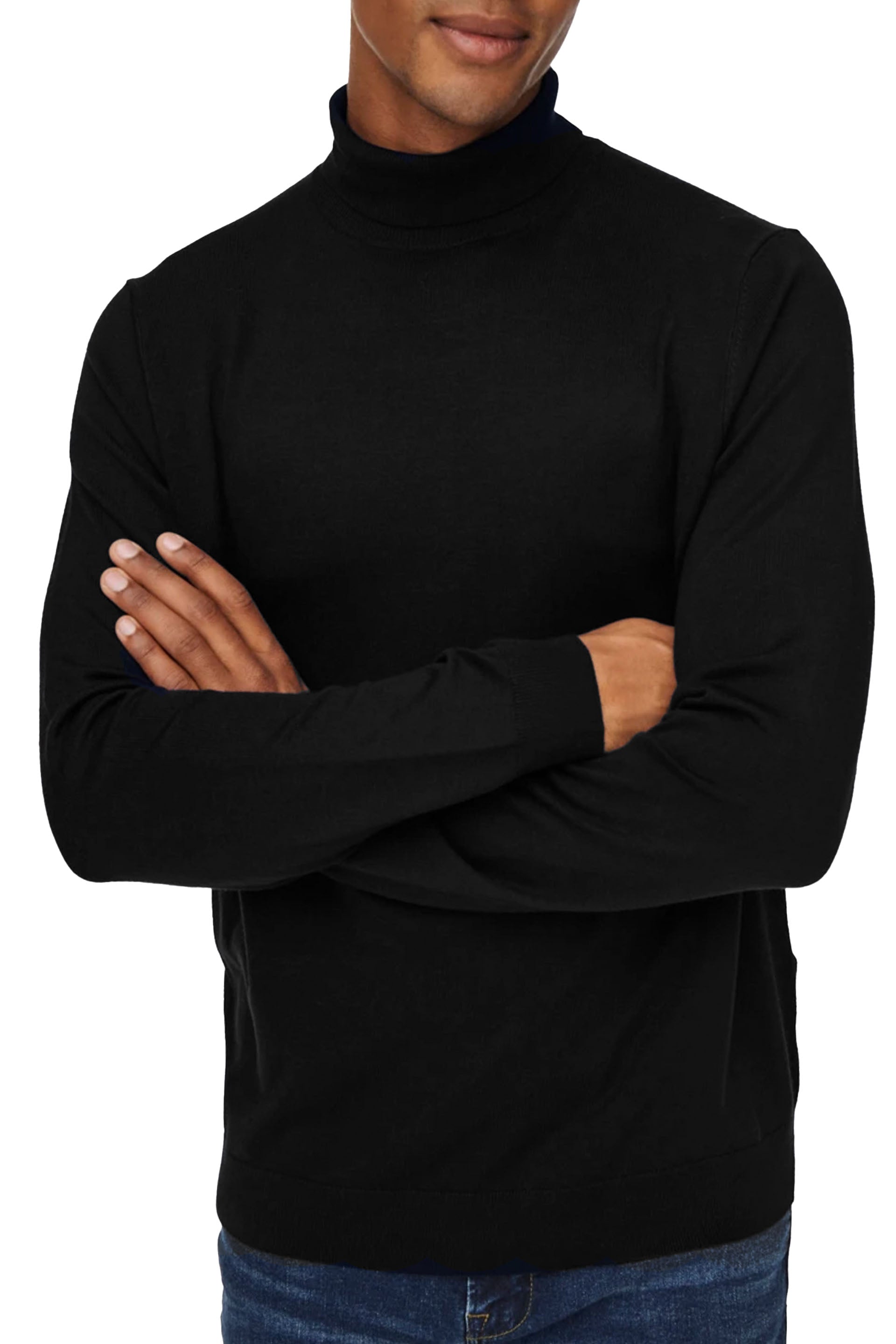 Only & Sons Roll Neck Knitted Pullover Nero