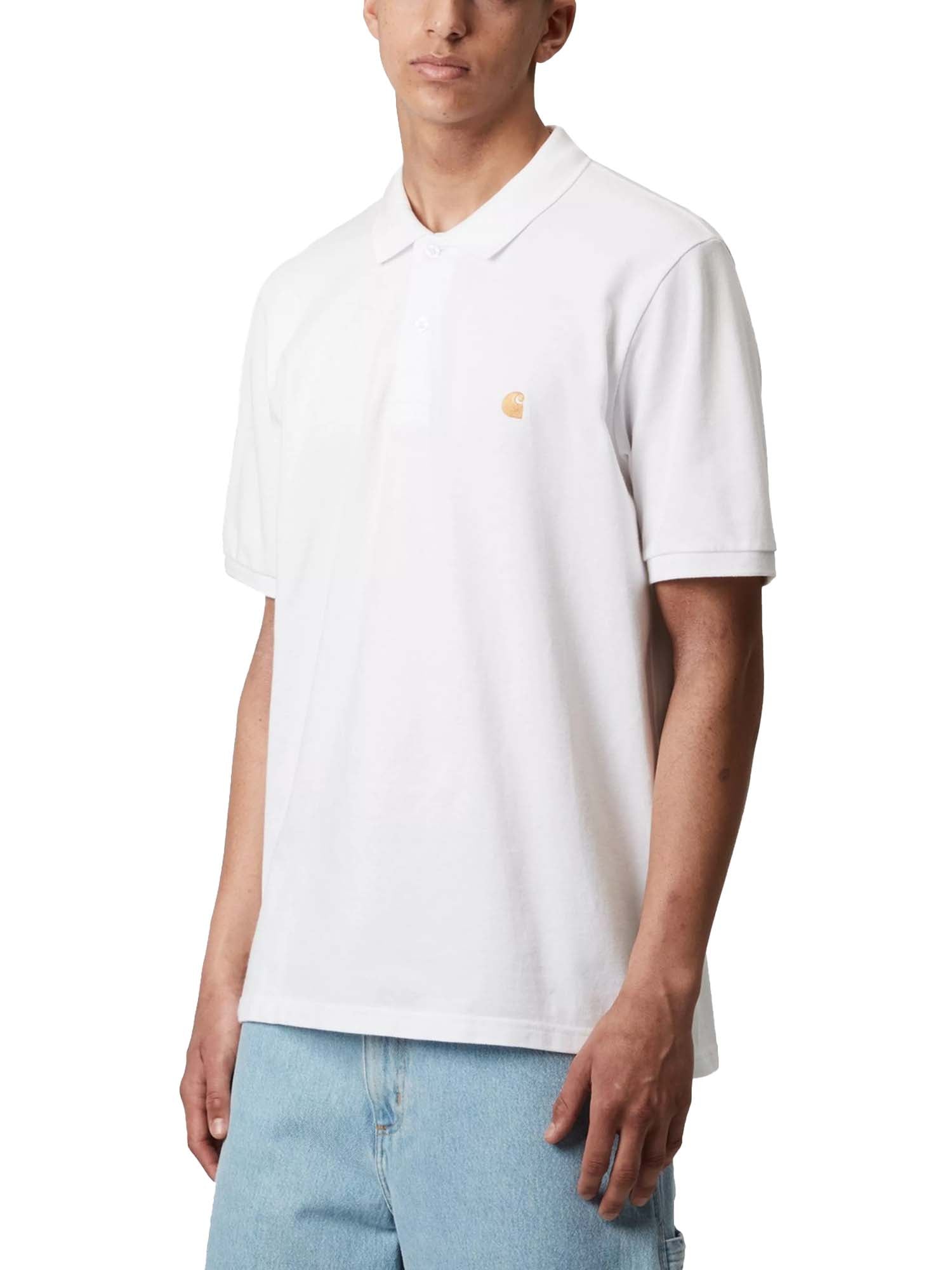 Carhartt Wip S/S Chase Pique Polo Bianco