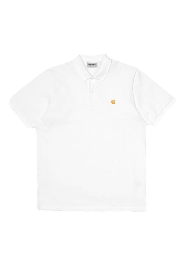 Carhartt Wip S/S Chase Pique Polo Bianco