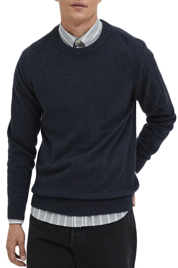 Slhnewcoban Lambs Wool Crew Neck