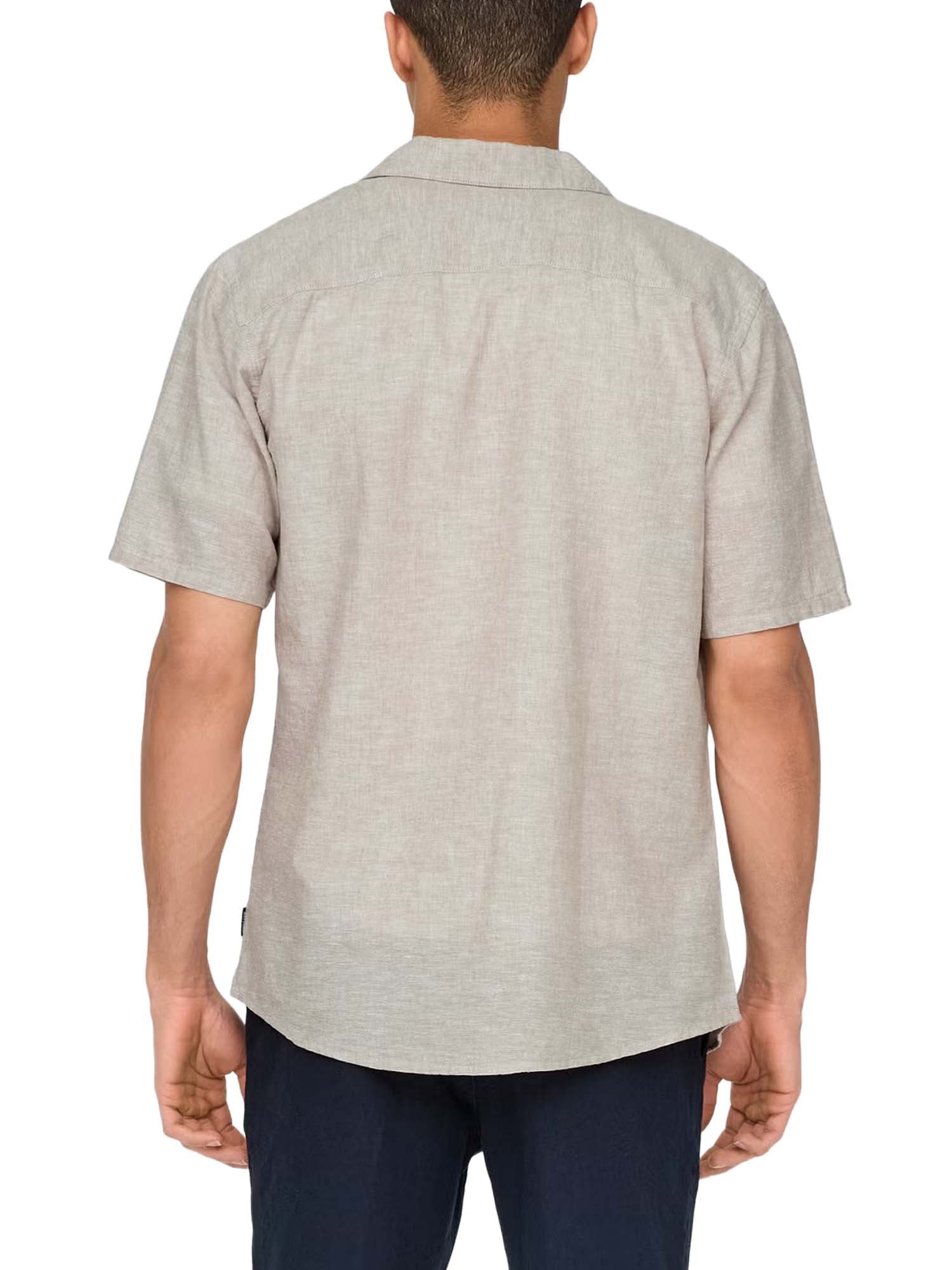 Only & Sons Onscaiden Ss Solid Resort Linen Shirt Beige