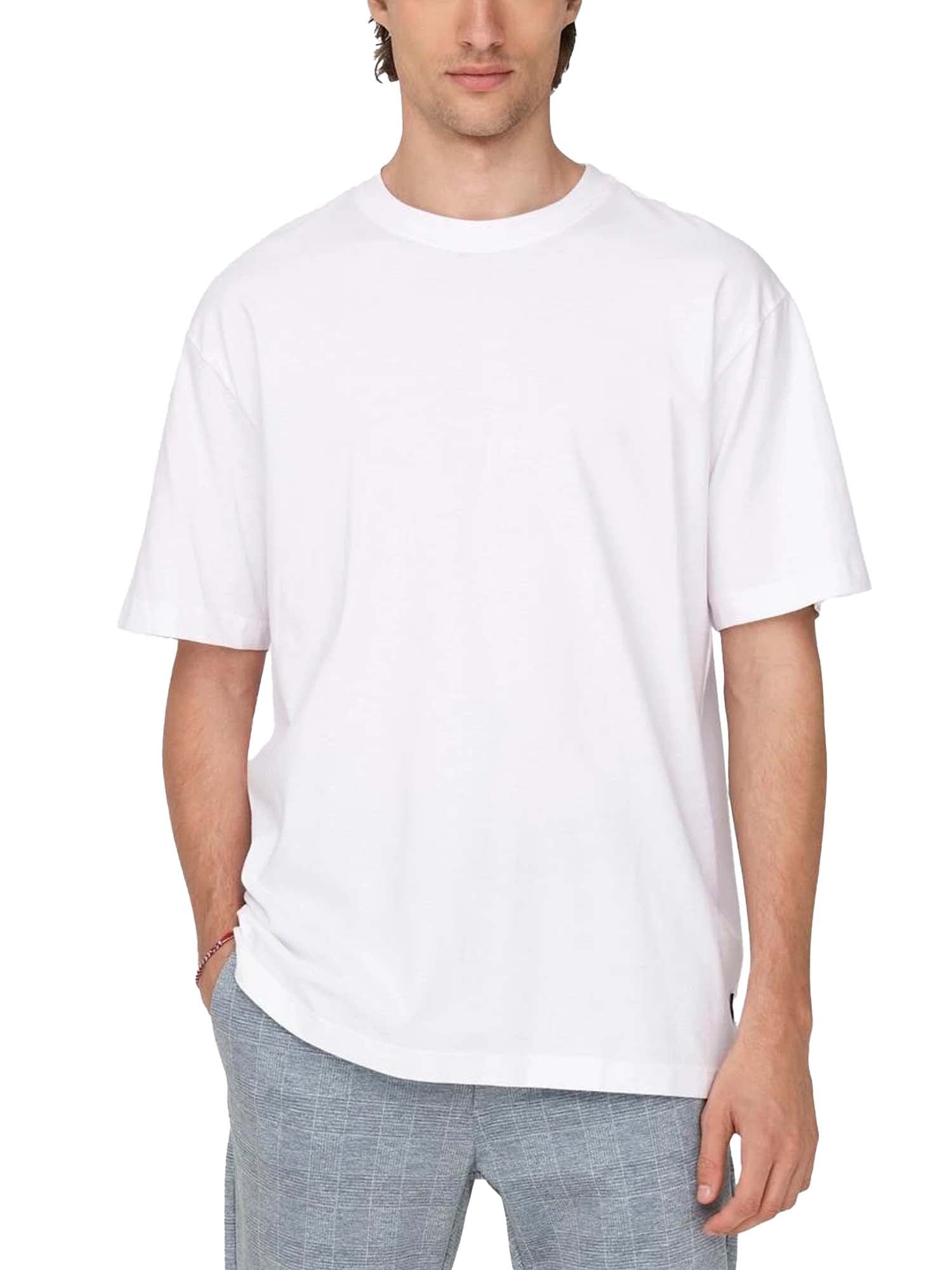 Only & Sons Relaxed Fit Round Neck T-Shirt Bianco