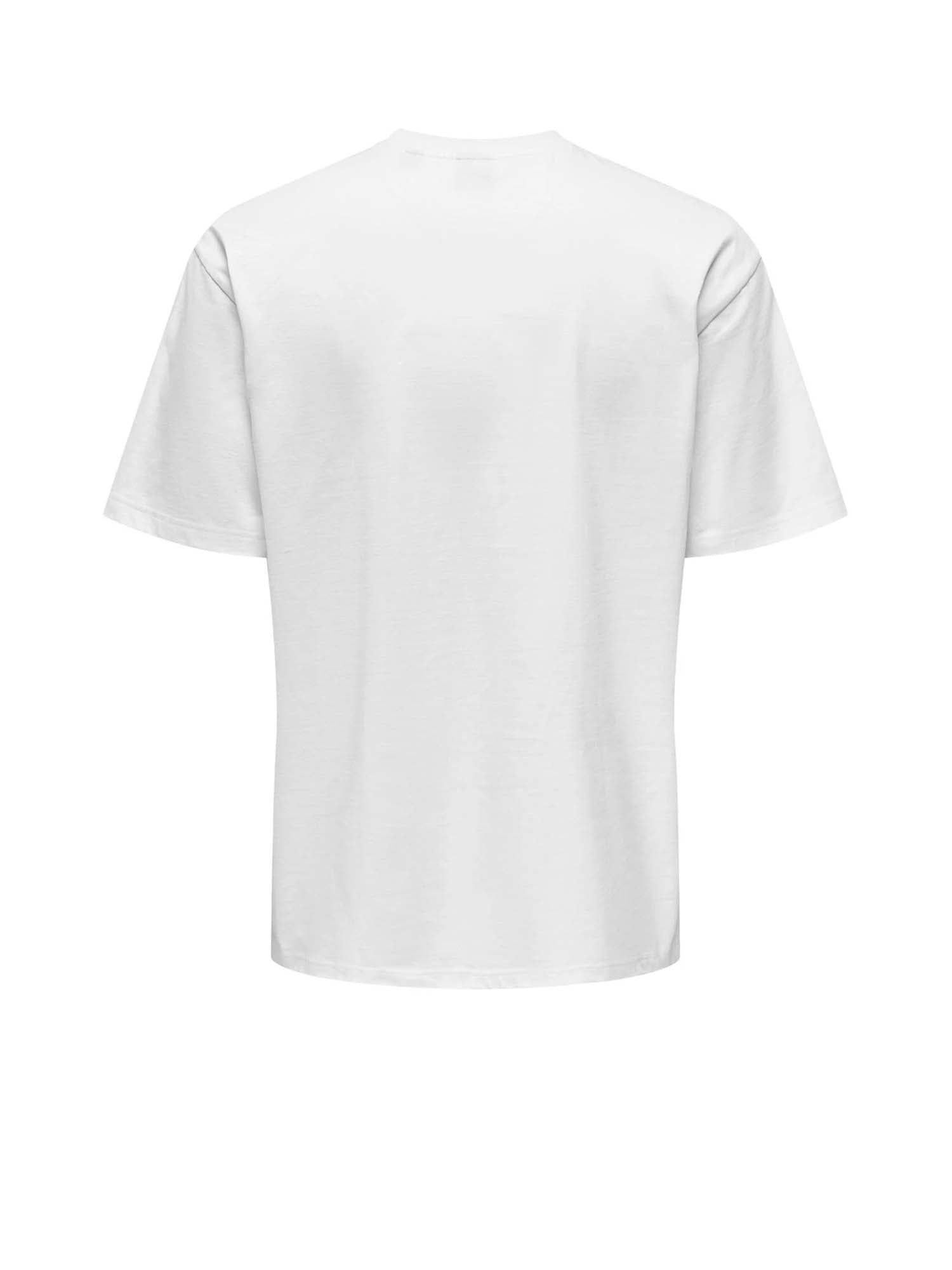 Only & Sons Relaxed Fit Round Neck T-Shirt Bianco