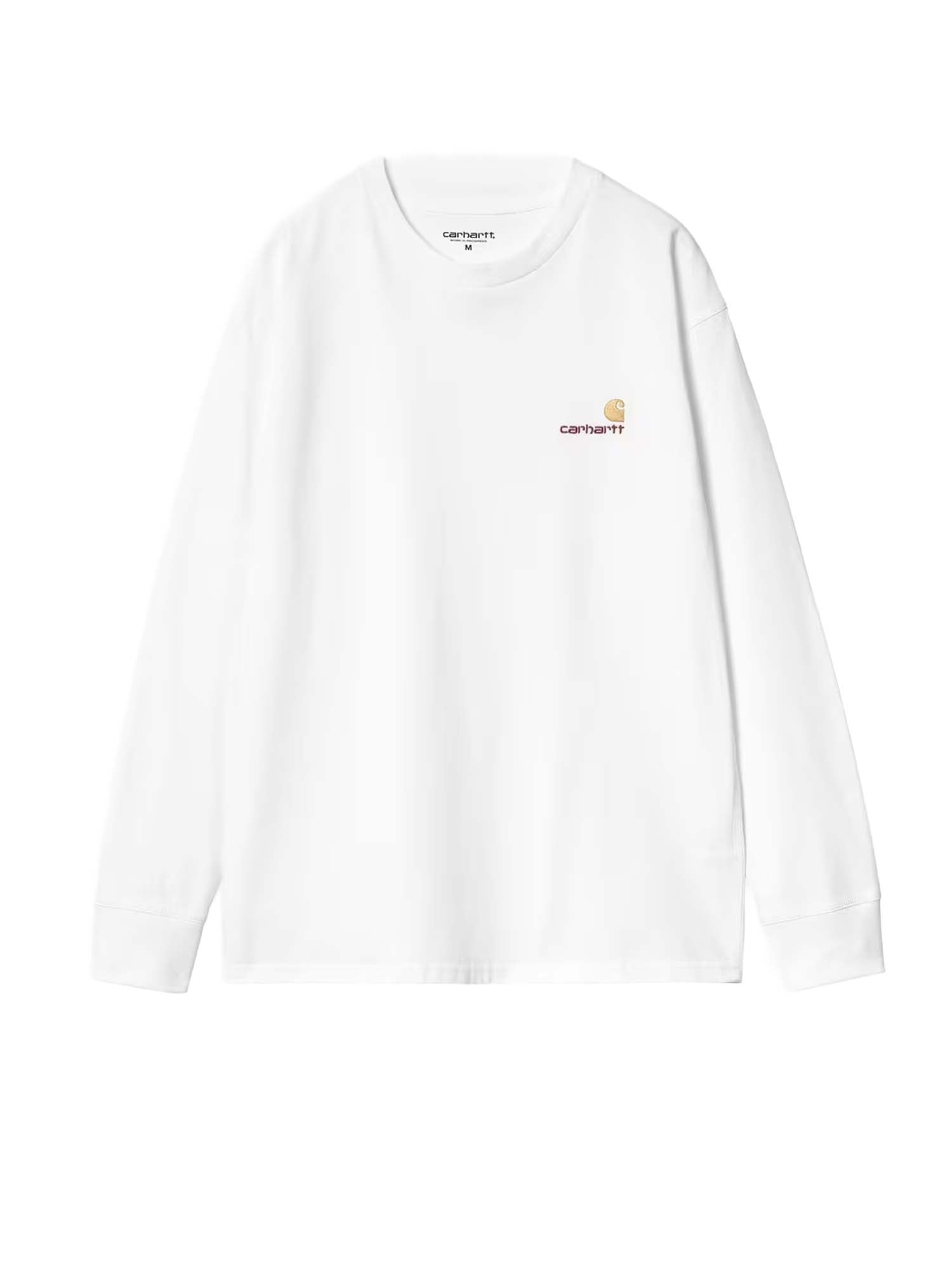 Carhartt Wip L/S American Script T-Shirt Bianco