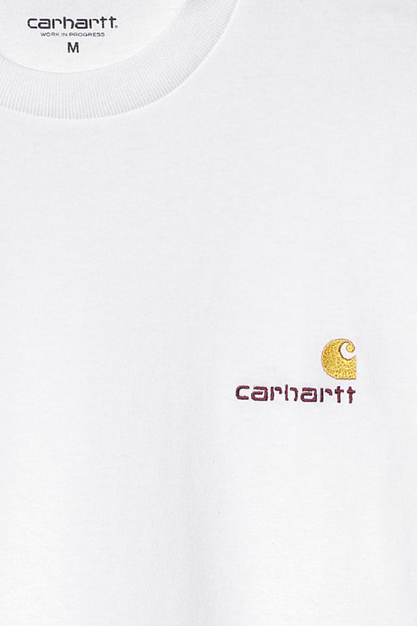 Carhartt Wip L/S American Script T-Shirt Bianco