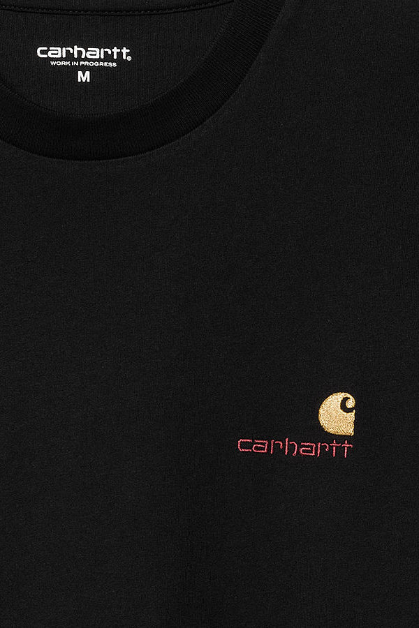 Carhartt Wip L/S American Script T-Shirt Nero