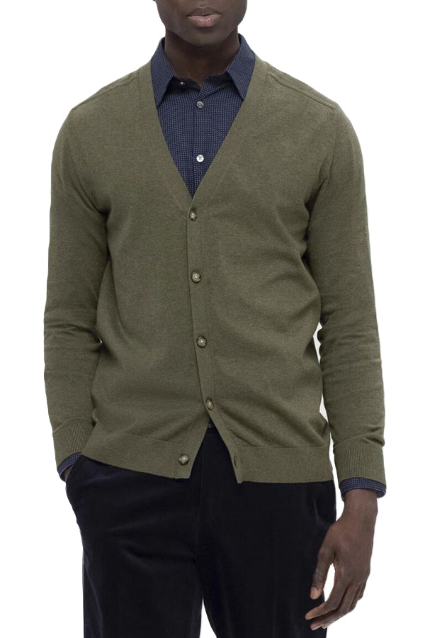 Selected Slhberg Ls Knit V-Neck Cardigan Noos Verde