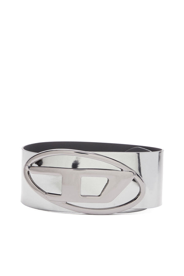 Diesel Oval D Logo B-1Dr 80 Belt Argento