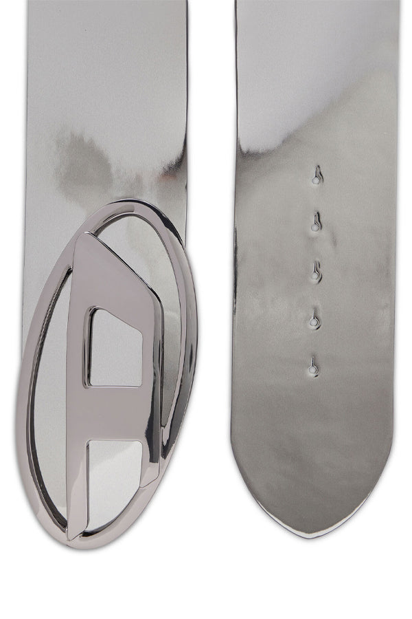 Diesel Oval D Logo B-1Dr 80 Belt Argento