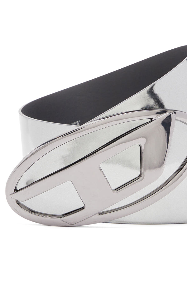 Diesel Oval D Logo B-1Dr 80 Belt Argento