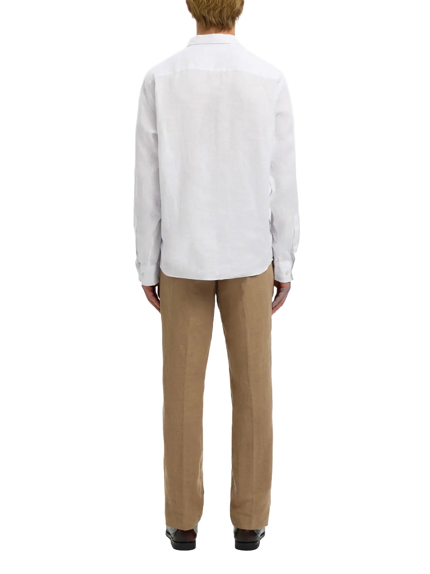 Selected Camicia Slmregclaus Kylian Linen Bianco