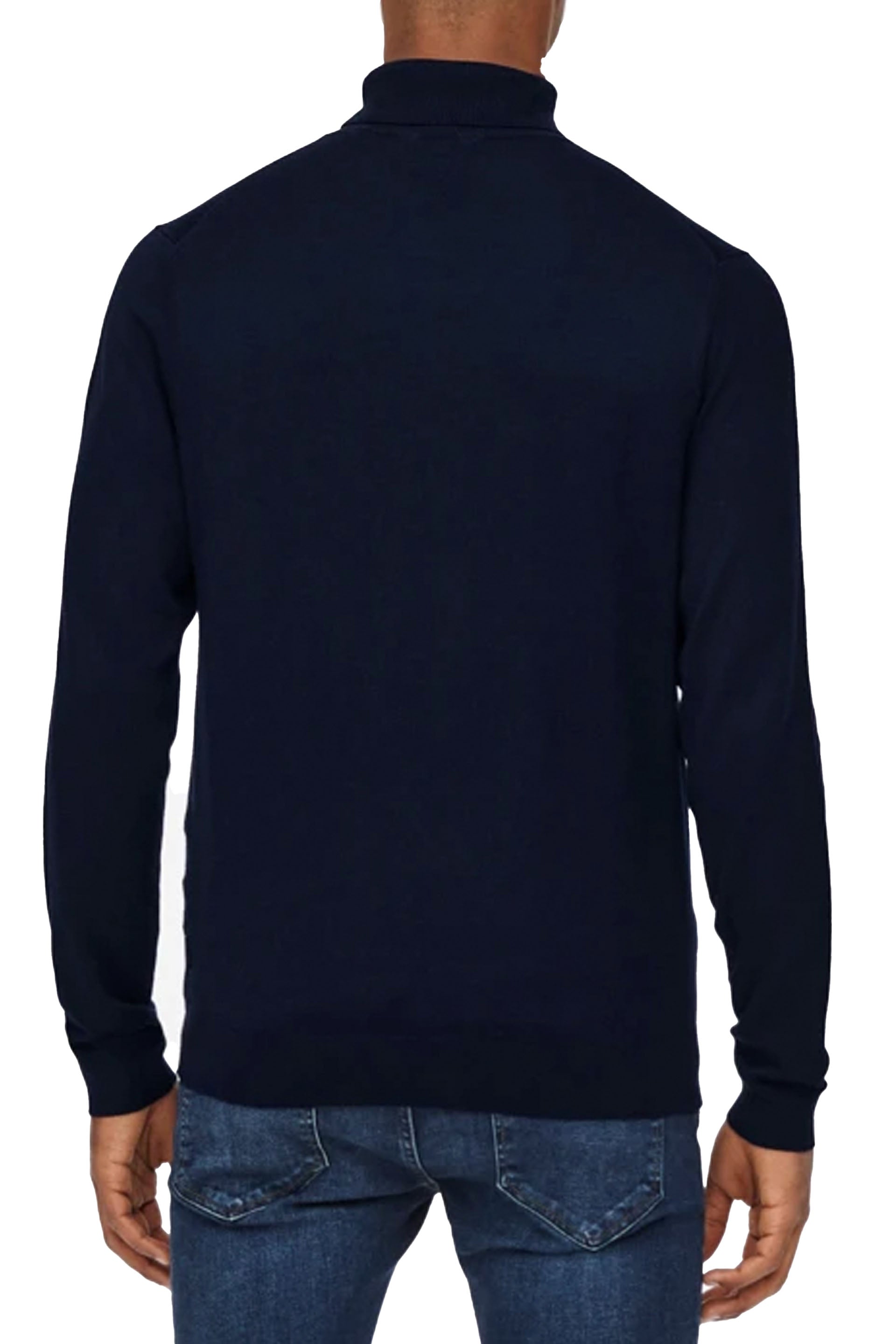 Only & Sons Roll Neck Knitted Pullover Blu
