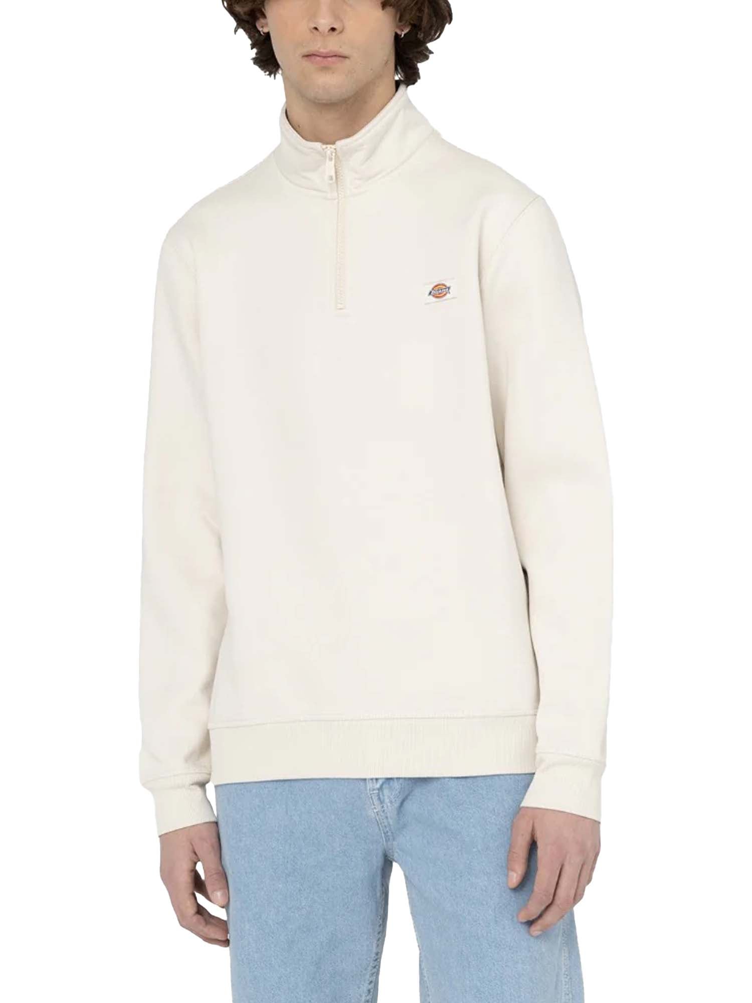 Dickies Felpa Oakport con zip corta Bianco