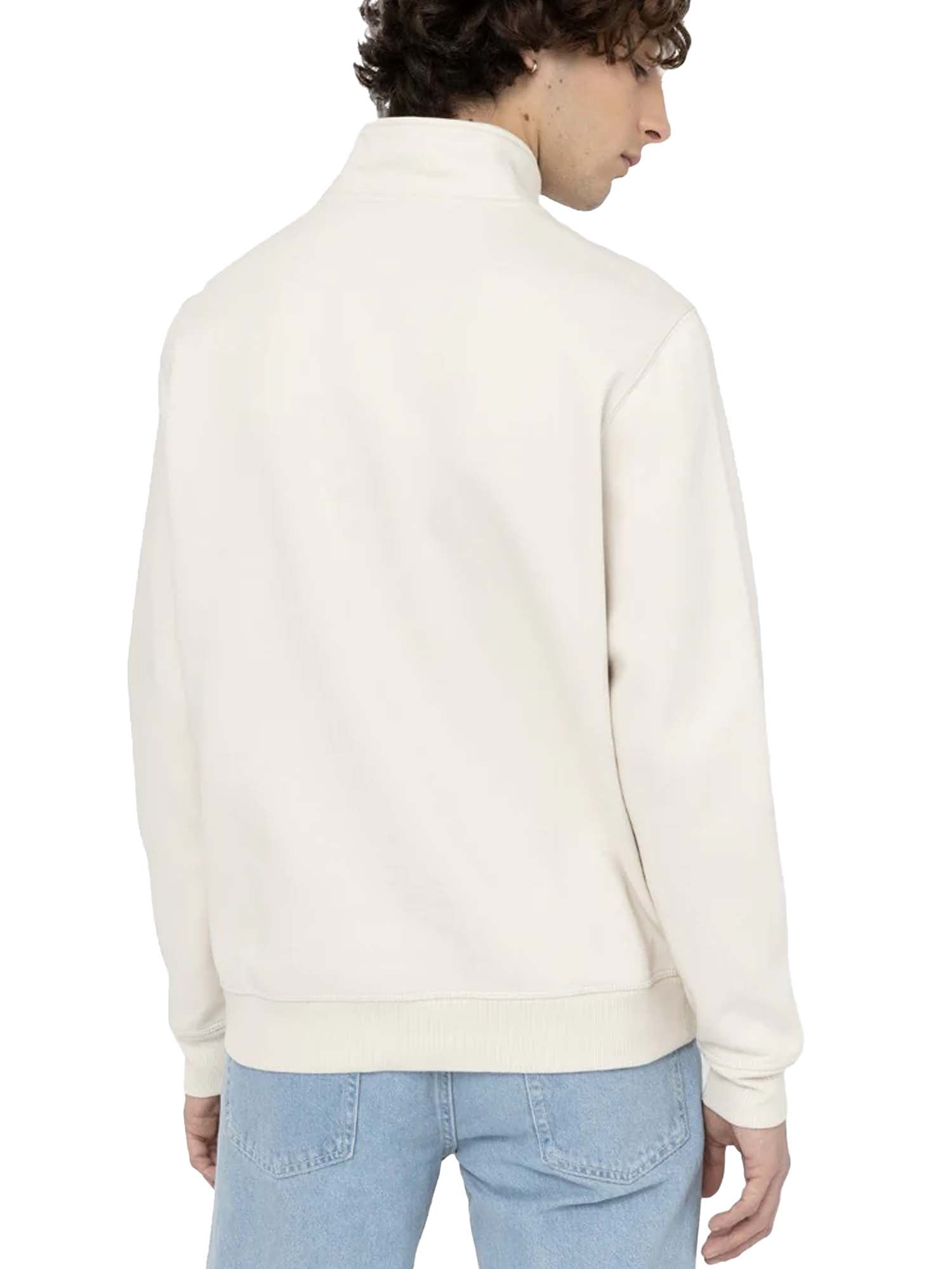 Dickies Felpa Oakport con zip corta Bianco