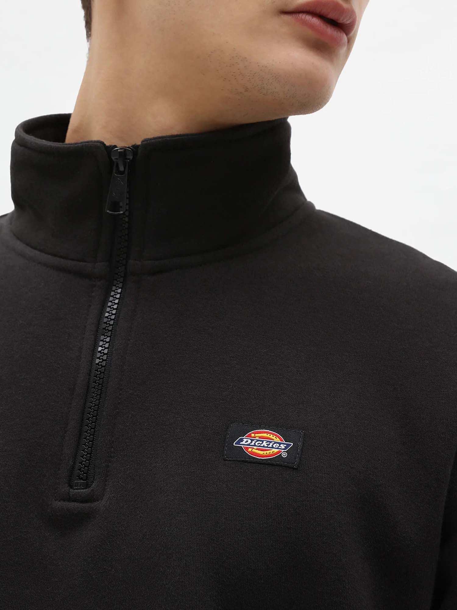 Dickies Felpa Oakport con zip corta Nero