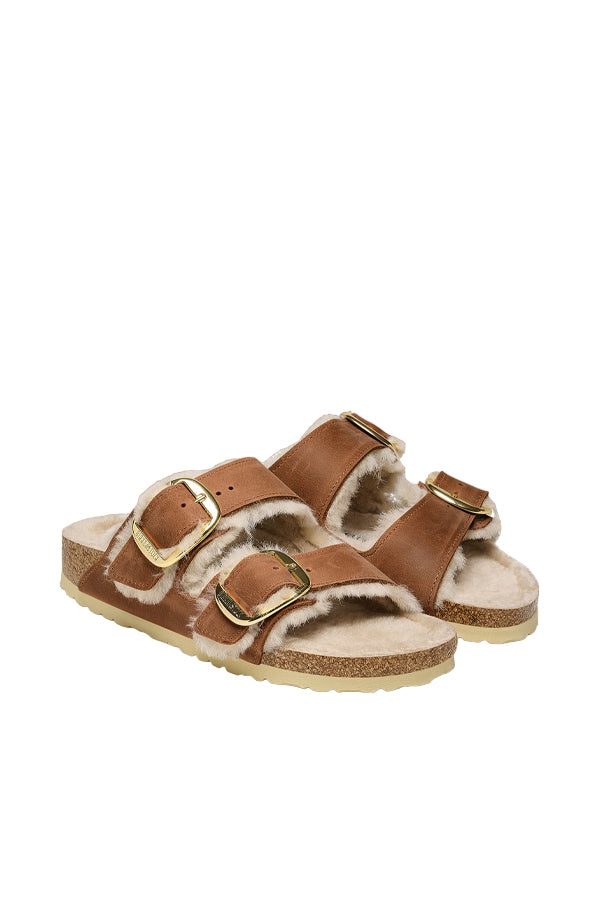 Birkenstock Arizona Big Buckle Shearling (Pelle oliata) Marrone
