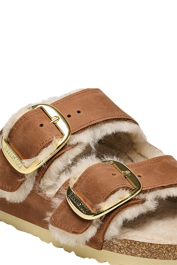 Birkenstock Arizona Big Buckle Shearling (Pelle oliata) Marrone