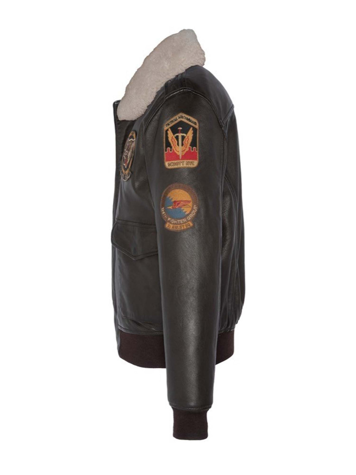 Schott Giacca Patched Flight Jacket Marrone