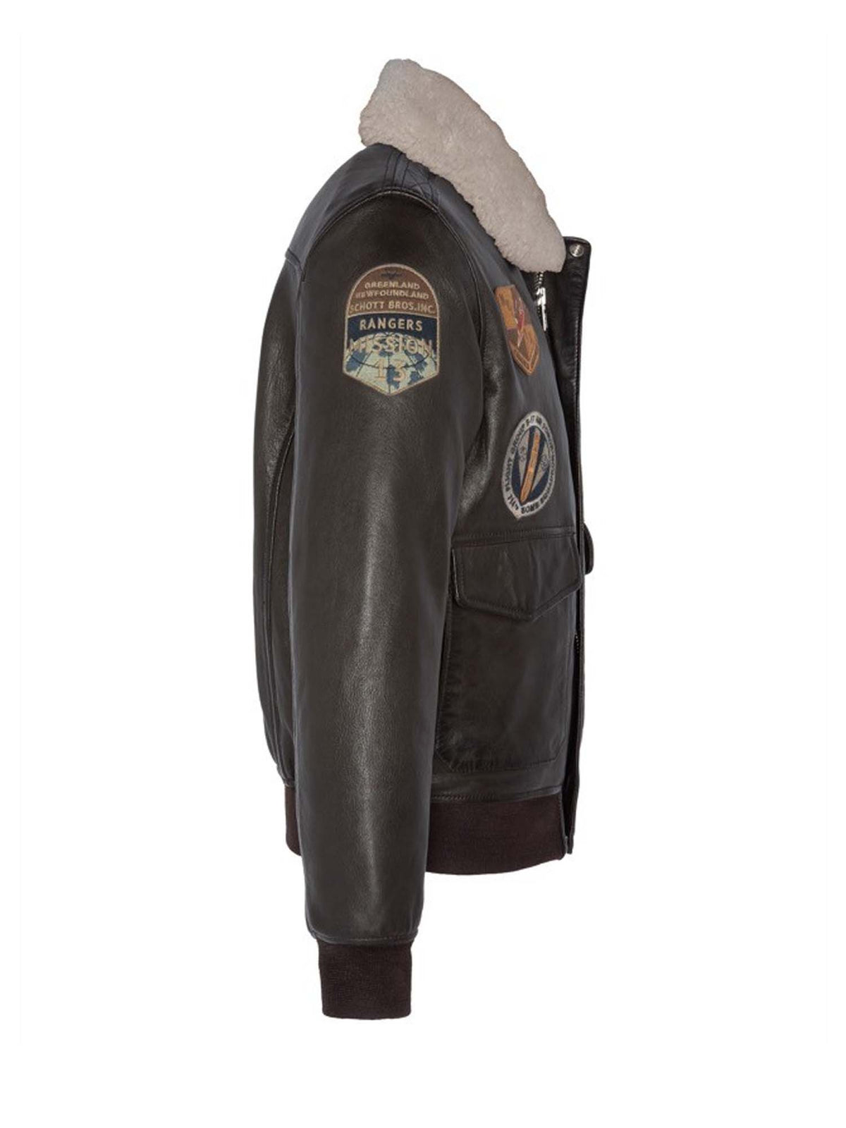 Schott Giacca Patched Flight Jacket Marrone
