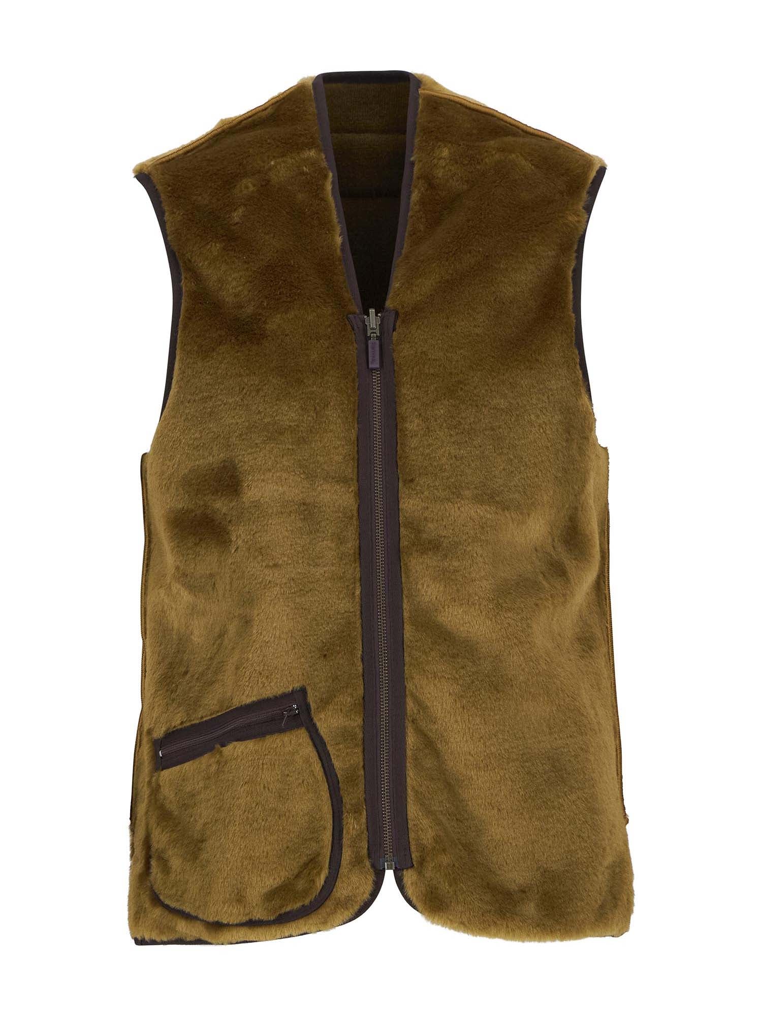 Barbour Gilet/fodera in pile caldo con cerniera Marrone
