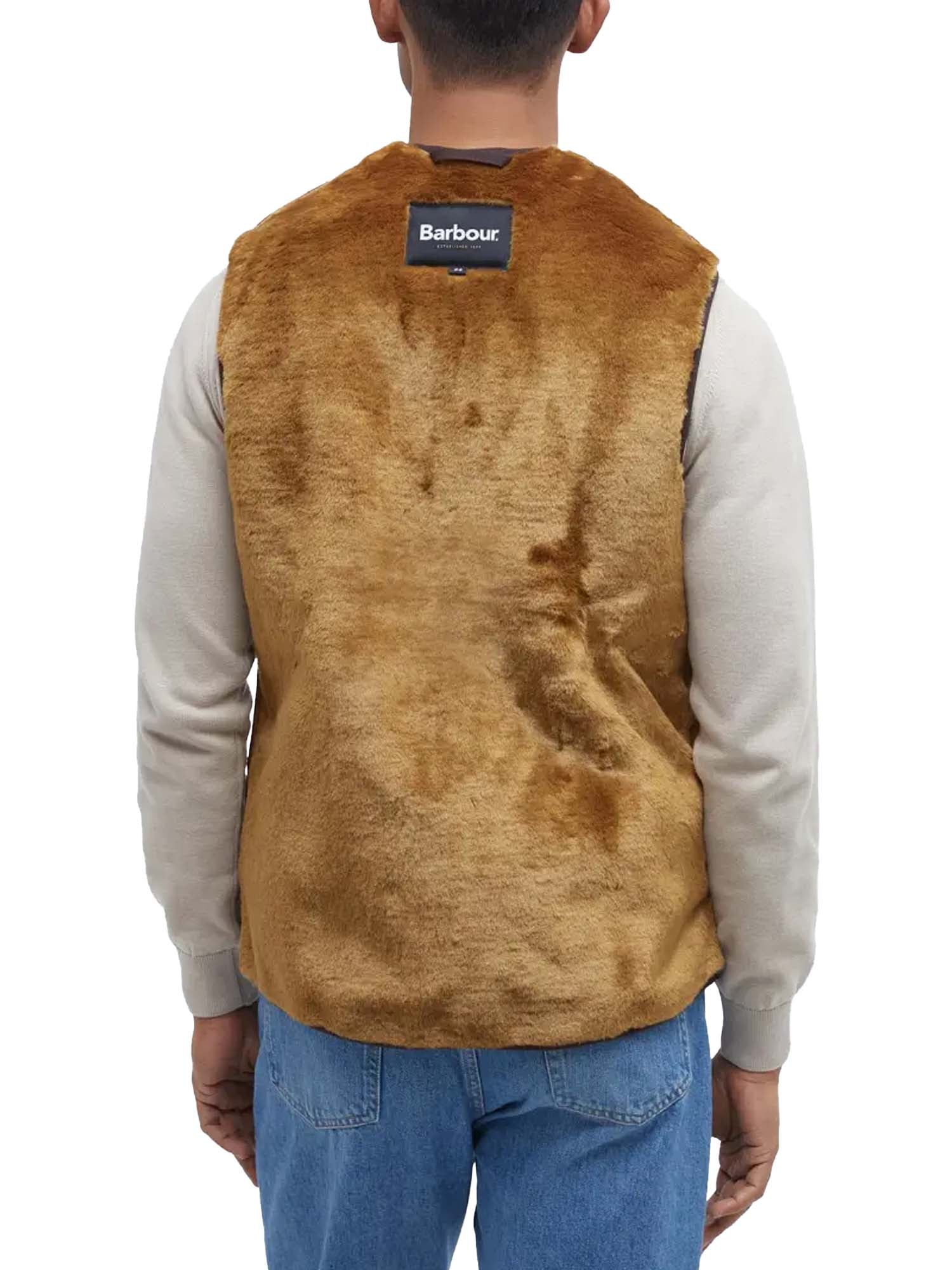 Barbour Gilet/fodera in pile caldo con cerniera Marrone