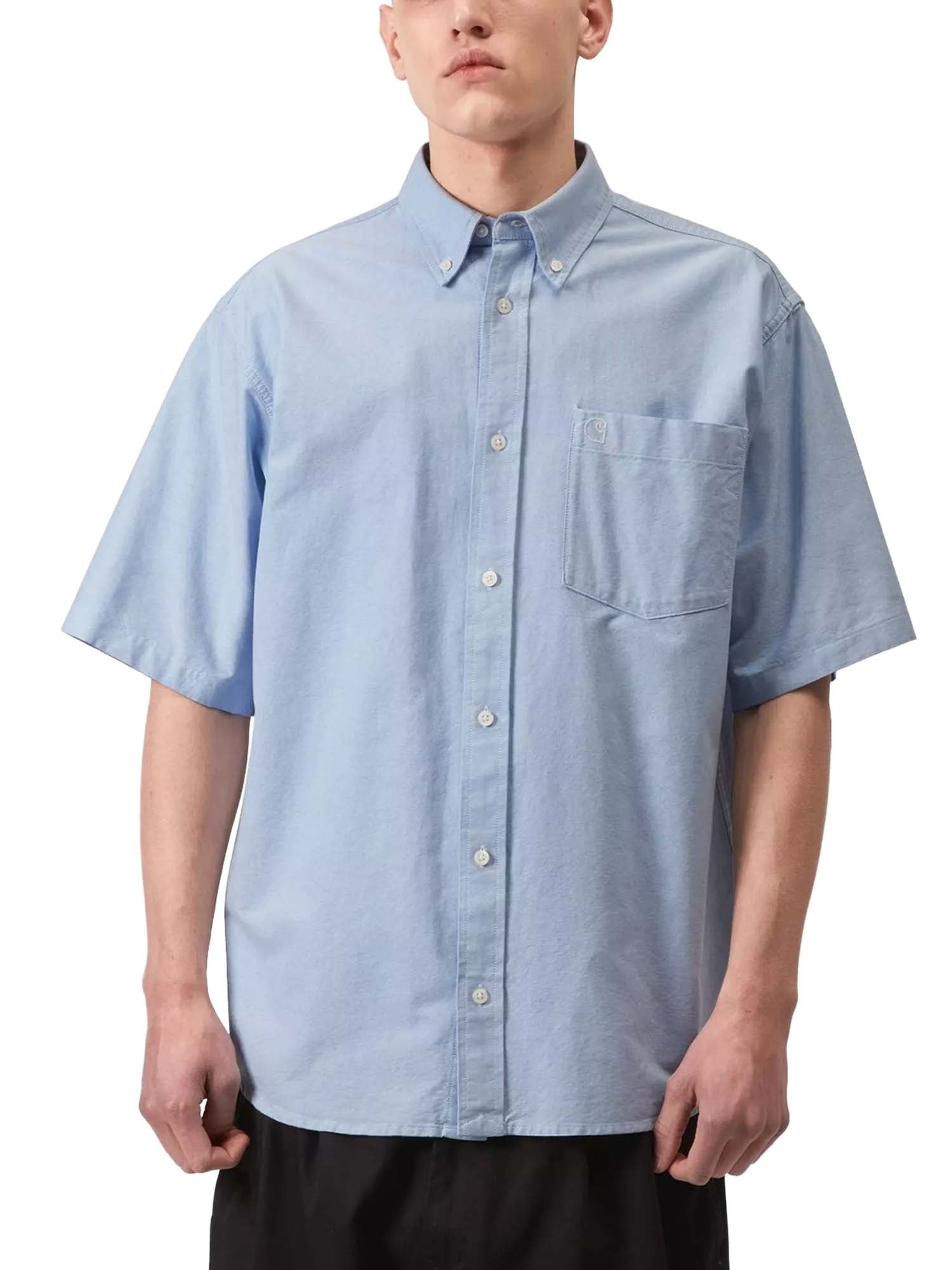 Carhartt Wip S/S Braxton Shirt Azzurro