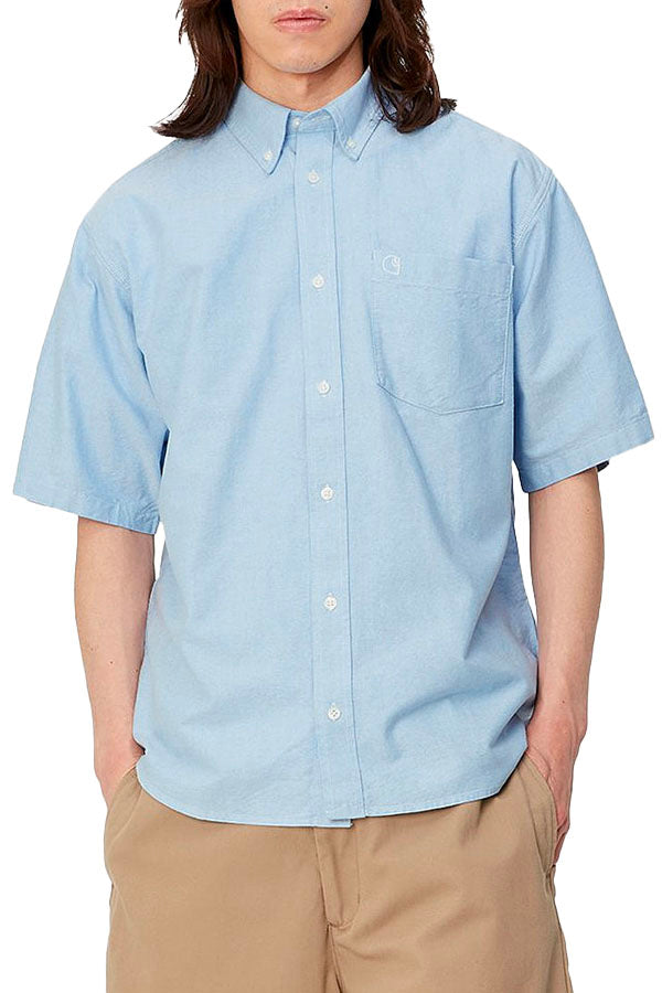 Carhartt Wip S/S Braxton Shirt Azzurro