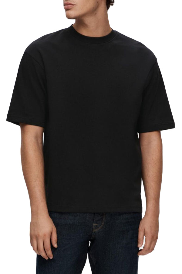 Selected Slhlooseoscar Ss O-Neck Tee Nero
