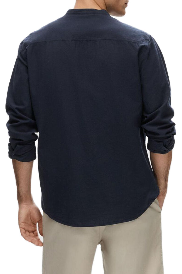 Selected Slhregnew-Linen Shirt Blu