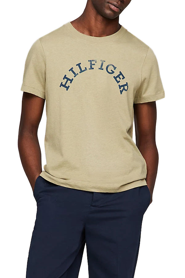 Hilfiger - Monotype - T-shirt avec logo incurvé